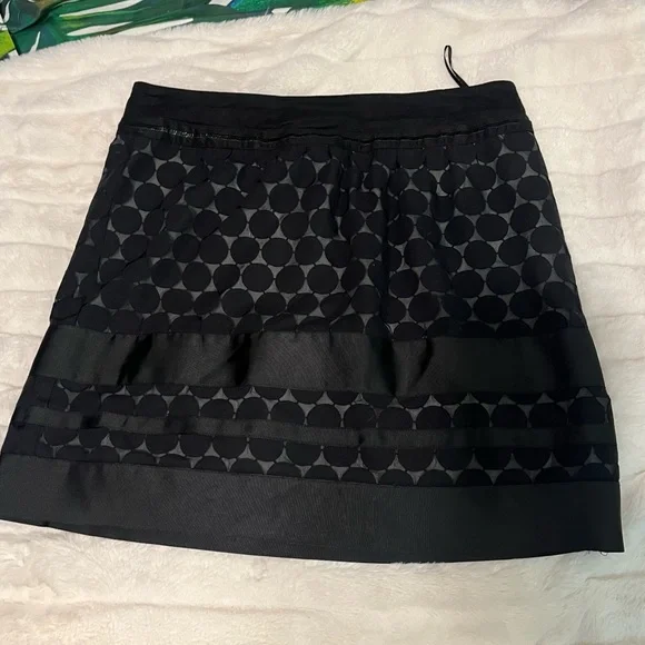 Oasis US Sz 8 Black Geometric Lined Preppy Dressy Party Date Night Mini Skirt - Picture 5 of 8